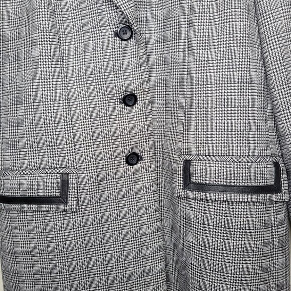 Pendleton Virgin Wool Leather Blazer Jacket Size 4 - Picture 3 of 10
